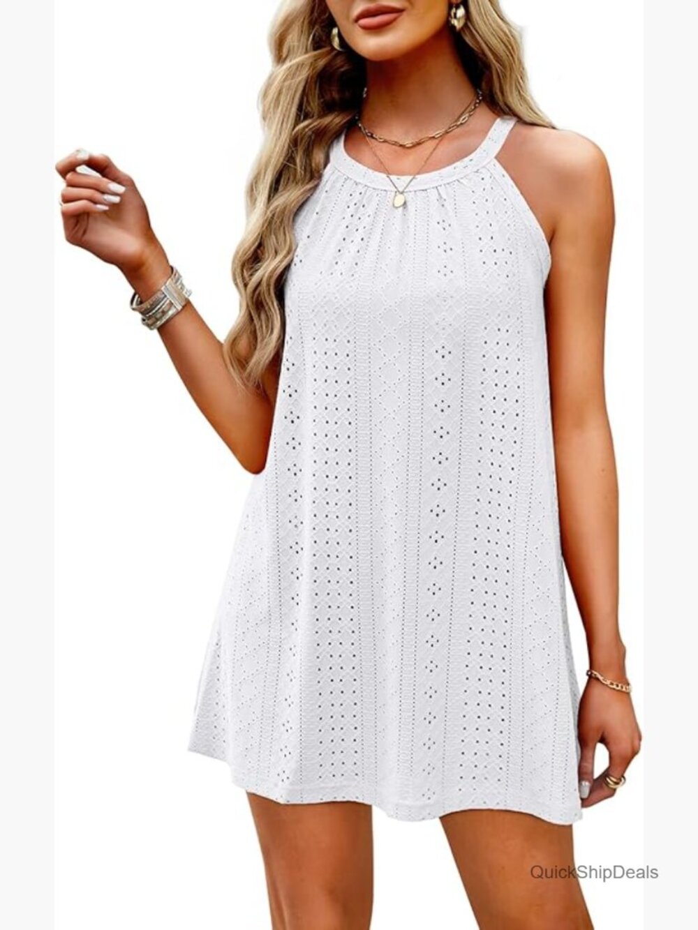 Crochet Hollow Out Swimsuit Cover Up Dress for Women Summer Beach